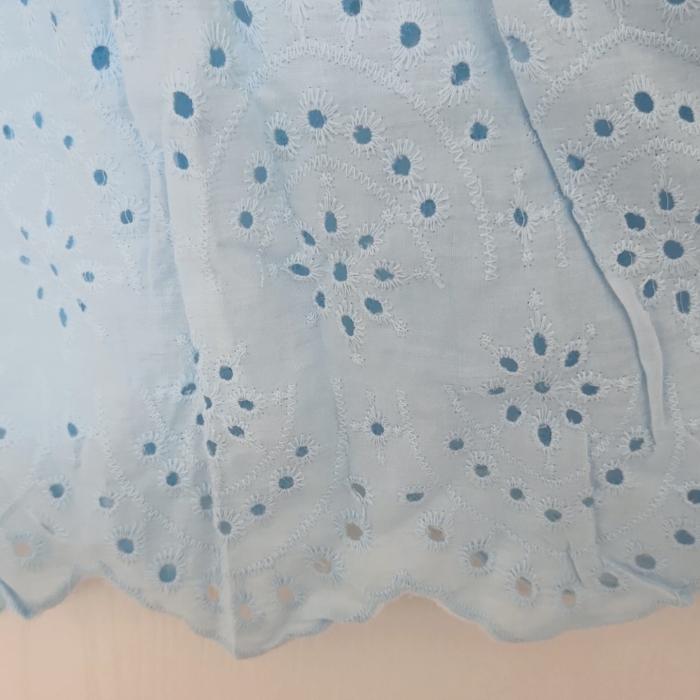NWT 1XL Shein baby blue eyelet top - Picture 5 of 8